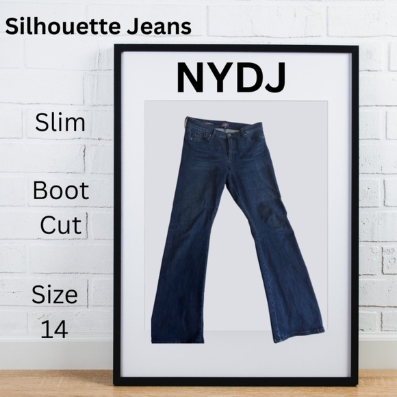 EUC NYDJ LE Silhouette Slim Boot Cut Jeans Dark Wash - Picture 1 of 7